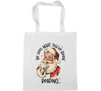 Hippowarehouse Funny Christmas he sees what you've been reading Tote Shopping Gym Beach Bag 42cm x38cm, 10 litres
