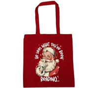 Hippowarehouse Funny Christmas he sees what you've been reading Tote Shopping Gym Beach Bag 42cm x38cm, 10 litres