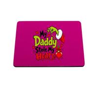 Hippowarehouse Funny Christmas My Daddy Stole My Heart for Son or Daughter printed mouse mat pad accessory black rubber base 240mm x 190mm x 60mm