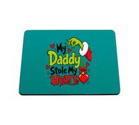 Hippowarehouse Funny Christmas My Daddy Stole My Heart for Son or Daughter printed mouse mat pad accessory black rubber base 240mm x 190mm x 60mm