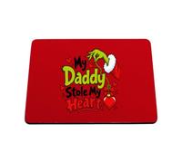 Hippowarehouse Funny Christmas My Daddy Stole My Heart for Son or Daughter printed mouse mat pad accessory black rubber base 240mm x 190mm x 60mm