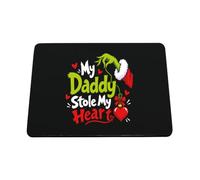 Hippowarehouse Funny Christmas My Daddy Stole My Heart for Son or Daughter printed mouse mat pad accessory black rubber base 240mm x 190mm x 60mm