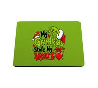 Hippowarehouse Funny Christmas My Grandkids Stole My Heart for Nan and Grandad printed mouse mat pad accessory black rubber base 240mm x 190mm x 60mm