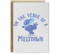 Hippowarehouse Funny Christmas Snowman On the Verge of a Meltdown Personalised Card A6 with envelope for him for her Funny Cards for Men and Women Blank inside option