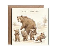 Hippowarehouse Funny Daddy bear farting ffs Personalised Card. 15cm x 15cm with envelope for him for her Funny Cards for Men and Women Blank inside option