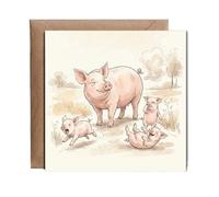 Hippowarehouse Funny Daddy pig farting Personalised Card. 15cm x 15cm with envelope for him for her Funny Cards for Men and Women Blank inside option