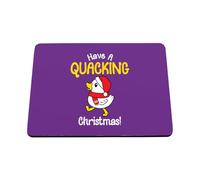 Hippowarehouse Funny Duck Holiday Pun Have a Quacking Christmas printed mouse mat pad accessory black rubber base 240mm x 190mm x 60mm