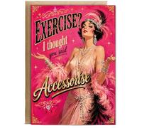 Hippowarehouse Funny Flapper Birthday Card Exercise I Thought You Said Accessorise Joke Personalised Card A6 with envelope for him for her Funny Cards for Men and Women Blank inside option