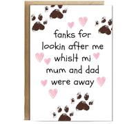 Hippowarehouse Funny Pet Sitter Thank You Card from the Dog Personalised Card A6 with envelope for him for her Funny Cards for Men and Women Blank inside option