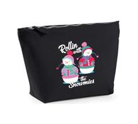 Hippowarehouse Funny Retro Christmas for Friends Rollin with The Snowmies Printed Make up Cosmetic wash Bag 18x19x9cm