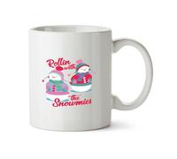 Hippowarehouse Funny Retro Christmas for Friends Rollin with The Snowmies Printed Mug Various Colour Options Ceramic Cup Kitchenware 11oz