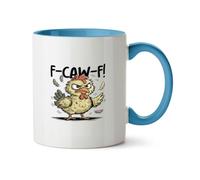 Hippowarehouse Funny Rude Chicken f-caw-f Printed Mug Various Colour Options Ceramic Cup Kitchenware 11oz