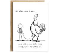 Hippowarehouse Funny Rude His wish came true Personalised Card A6 with envelope for him for her Funny Cards for Men and Women Blank inside option