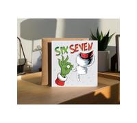 Hippowarehouse Funny six seven 6 7 meme christmas Personalised Card. 15cm x 15cm with envelope for him for her Funny Cards for Men and Women Blank inside option