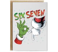 Hippowarehouse Funny six seven 6 7 meme christmas Personalised Card A6 with envelope for him for her Funny Cards for Men and Women Blank inside option
