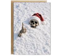 Hippowarehouse Funny Skeleton Christmas Card for Dad Husband Brother Son Thumbs Up Card - A5 with envelope for him for her Funny Cards for Men and Women