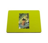 Hippowarehouse Funny Vintage Japanese Style Onsen Capybara Relaxing Hot Spring Retro Animal printed mouse mat pad accessory black rubber base 240mm x 190mm x 60mm