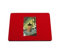 Hippowarehouse Funny Vintage Japanese Style Onsen Capybara Relaxing Hot Spring Retro Animal printed mouse mat pad accessory black rubber base 240mm x 190mm x 60mm