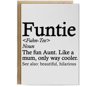 Hippowarehouse Funtie Defintion Fun Auntie Birthday Card A5 Personalised with envelope for him for her Funny Cards for Men and Women Blank inside option