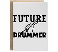 Hippowarehouse Future Drummer Birthday Card A5 Personalised with envelope for him for her Funny Cards for Men and Women Blank inside option