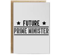 Hippowarehouse Future Prime Minister Birthday Card A5 Personalised with envelope for him for her Funny Cards for Men and Women Blank inside option
