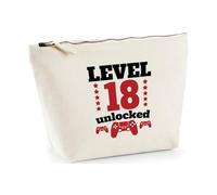Hippowarehouse Gaming Level 18 Unlocked Birthday Printed Make up Cosmetic wash Bag 18x19x9cm