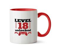 Hippowarehouse Gaming Level 18 Unlocked Birthday Printed Mug Various Colour Options Ceramic Cup Kitchenware 11oz
