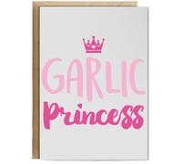 Hippowarehouse Garlic princess Personalised Card A6 with envelope for him for her Funny Cards for Men and Women Blank inside option