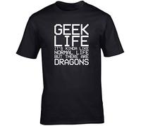Hippowarehouse Geek Life It's Kinda Like Normal Life but There are Dragons Unisex Short Sleeve t-Shirt (Specific Size Guide in Description)