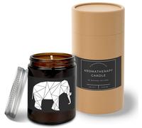 Hippowarehouse Geometric Elephant Candle Aromatherapy 40hr Scented Gift Set Anxiety Relief Sleep Vegan 200g LG