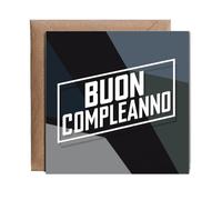 Hippowarehouse geometric shapes happy birthday Buon compleanno italian Personalised Card. 15cm x 15cm with envelope for him for her Funny Cards for Men and Women Blank inside option