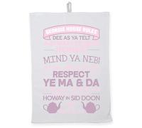 Hippowarehouse Geordie hoose rules Tea Towel Eco Printed Dish Cloth Kitchen accessory 50cmx70cm 100% Cotton