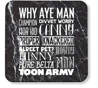 Hippowarehouse Geordie sayings printed coaster gloss finish durable backing 9cm x 9cm 2 pack
