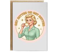 Hippowarehouse Get bitter or get better Personalised Card A6 with envelope for him for her Funny Cards for Men and Women Blank inside option