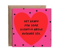 Hippowarehouse Get ready for some slightly above average sex Personalised Card. 15cm x 15cm with envelope for him for her Funny Cards for Men and Women Blank inside option
