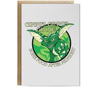 Hippowarehouse Gimme Gimme Gimme some food after midnight gremlin song Personalised Card A6 with envelope for him for her Funny Cards for Men and Women Blank inside option