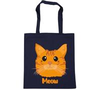 Hippowarehouse Ginger tabby cat - meow Tote Shopping Gym Beach Bag 42cm x38cm, 10 litres