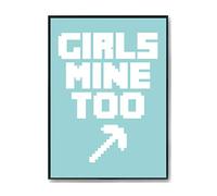 Hippowarehouse Girls Mine Too Printed Poster A3 Wall Art Design Classroom Room Gym Office Décor