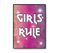 Hippowarehouse Girls Rule Rock Chick Printed Poster A3 Wall Art Design Classroom Room Gym Office DÃƒ©cor