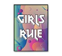 Hippowarehouse Girls Rule Rock Chick Printed Poster A3 Wall Art Design Classroom Room Gym Office DÃƒ©cor