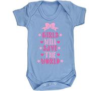 Hippowarehouse Girls will save the world feminist baby vest bodysuit (short sleeve) boys girls