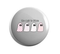 Hippowarehouse Girly Halloween Ghosts Too Cute to Spook Badge Various Sizes 38mm 50mm 75mm