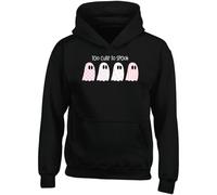 Hippowarehouse Girly Halloween Ghosts Too Cute to Spook kids children's unisex Hoodie hooded top kids children's unisex Hoodie hooded top 12-13 years Black