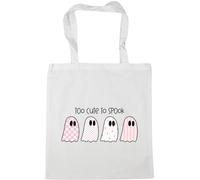 Hippowarehouse Girly Halloween Ghosts Too Cute to Spook Tote Shopping Gym Beach Bag 42cm x38cm, 10 litres