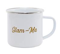 Hippowarehouse Glam-ma - Gold Glitter Printed Mug Various Colour Options Ceramic Cup Kitchenware 11oz