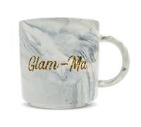 Hippowarehouse Glam-ma - Gold Glitter Printed Mug Various Colour Options Ceramic Cup Kitchenware 11oz