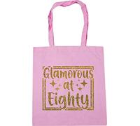 Hippowarehouse Glamorous At 80 Eighty Glitter Tote Shopping Gym Beach Bag 42cm x38cm, 10 litres