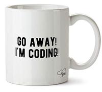 Hippowarehouse Go Away I'm Coding Programmer Printed Mug Cup Ceramic 10oz