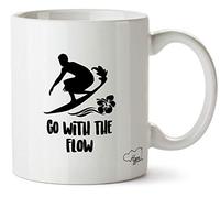 Hippowarehouse Go with The Flow Surfer Silhouette Printed Mug Cup Ceramic 10oz