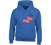 Hippowarehouse God Bless America Flag Kids Children's Unisex Hoodie Hooded top Royal